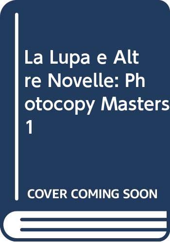 La Lupa e Altre Novelle: Photocopy Masters 1 Foreign Languages ​​& Dictionaries