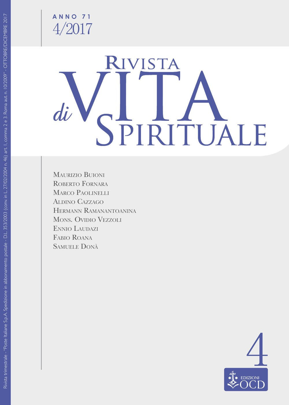 Rivista di vita spirituale (2017) (Vol. 4) book
