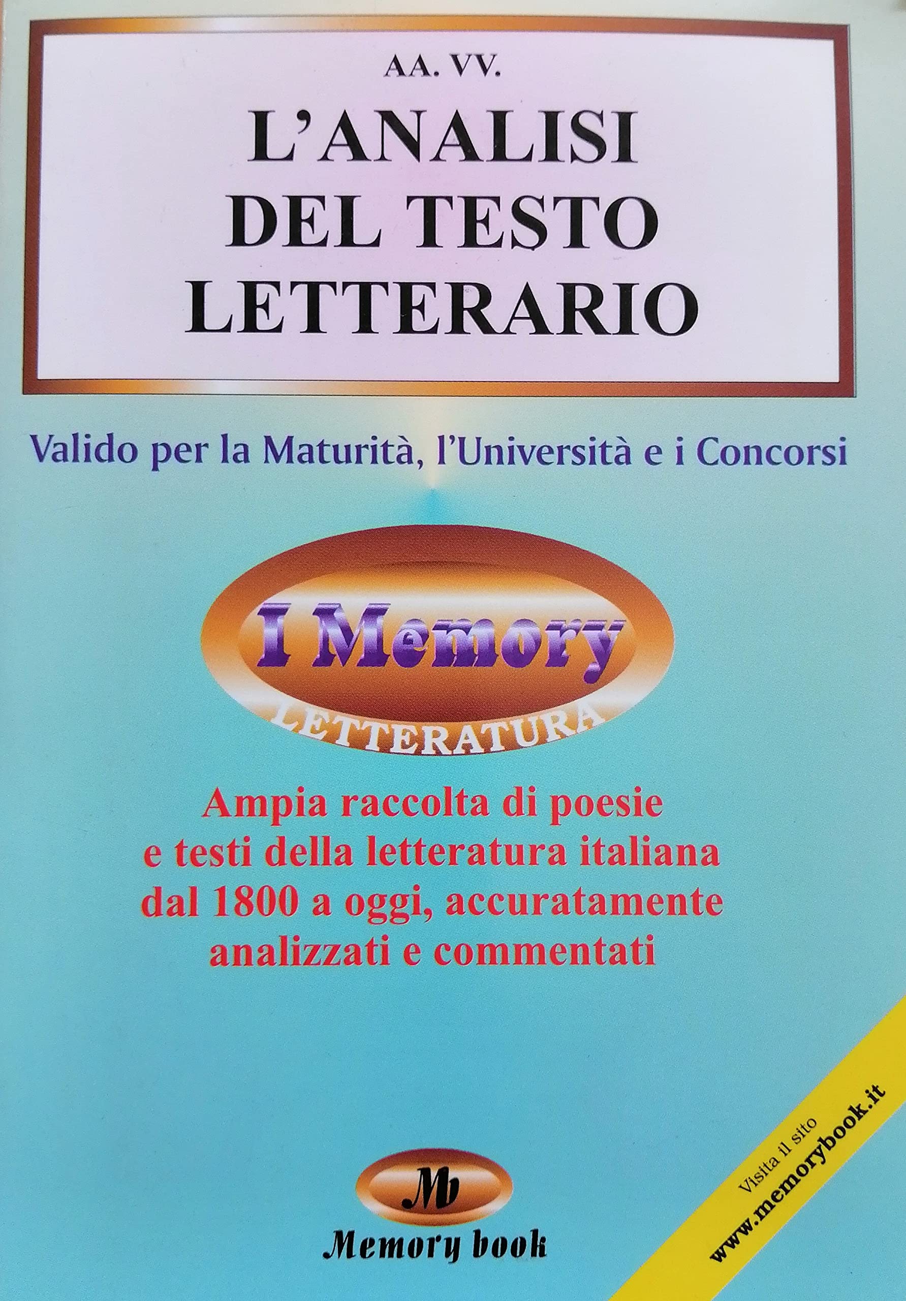 L'analisi del testo letterario. Raccolta di esempi svolti su opere dell'Ottocento e del Novecento (Memory book) Professional & Reference Books