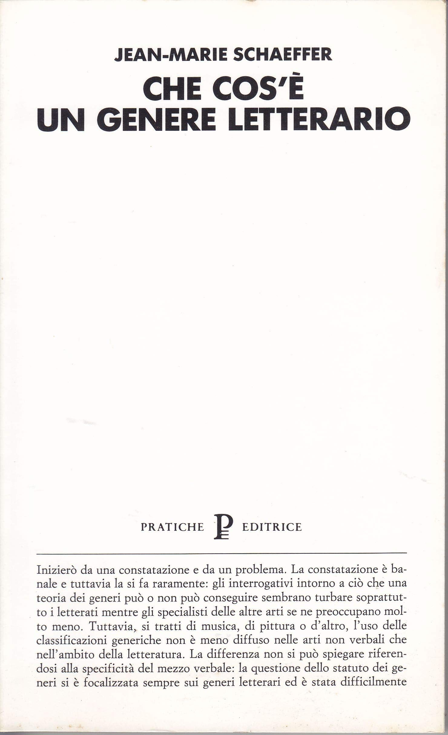 Che cos'è un genere letterario (Nuovi saggi) Contemporary literature