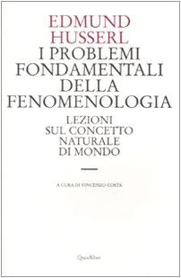 I problemi fondamentali della fenomenologia. Lezioni sul concetto naturale di mondo Philosophy