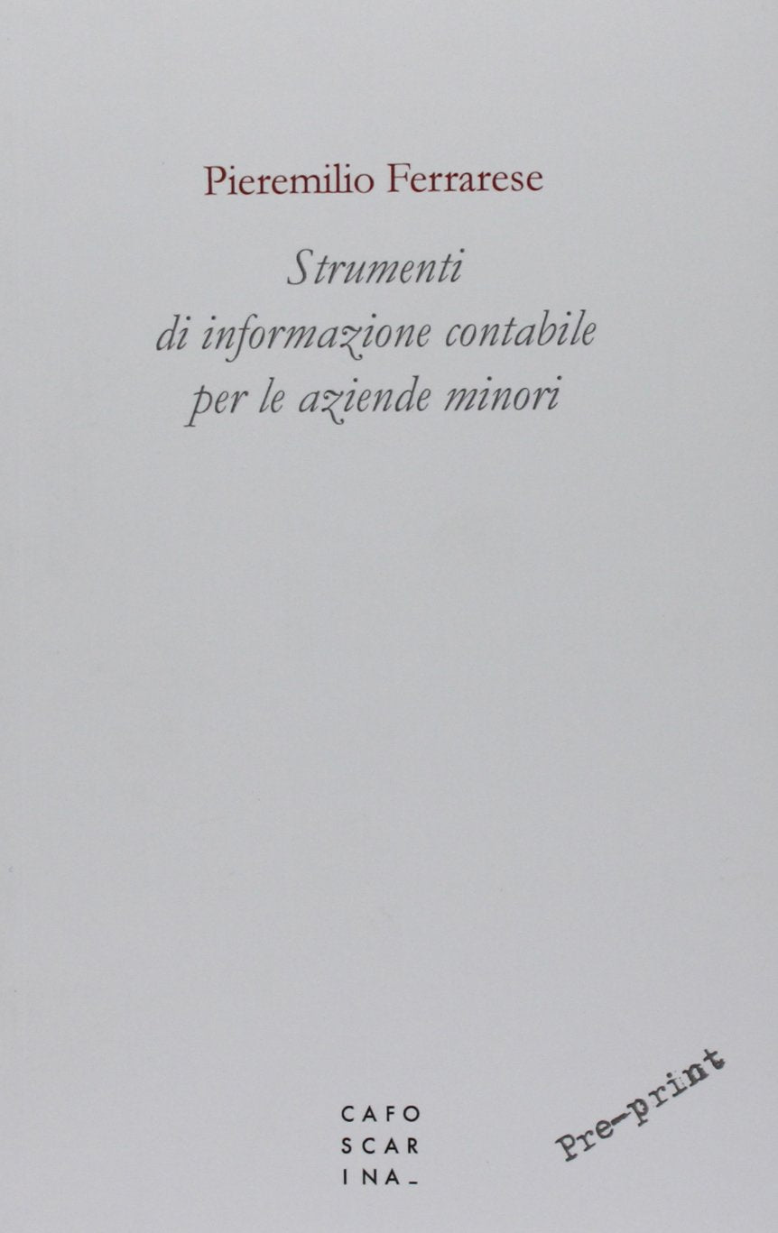 Strumenti di informazione contabile per le aziende minori book