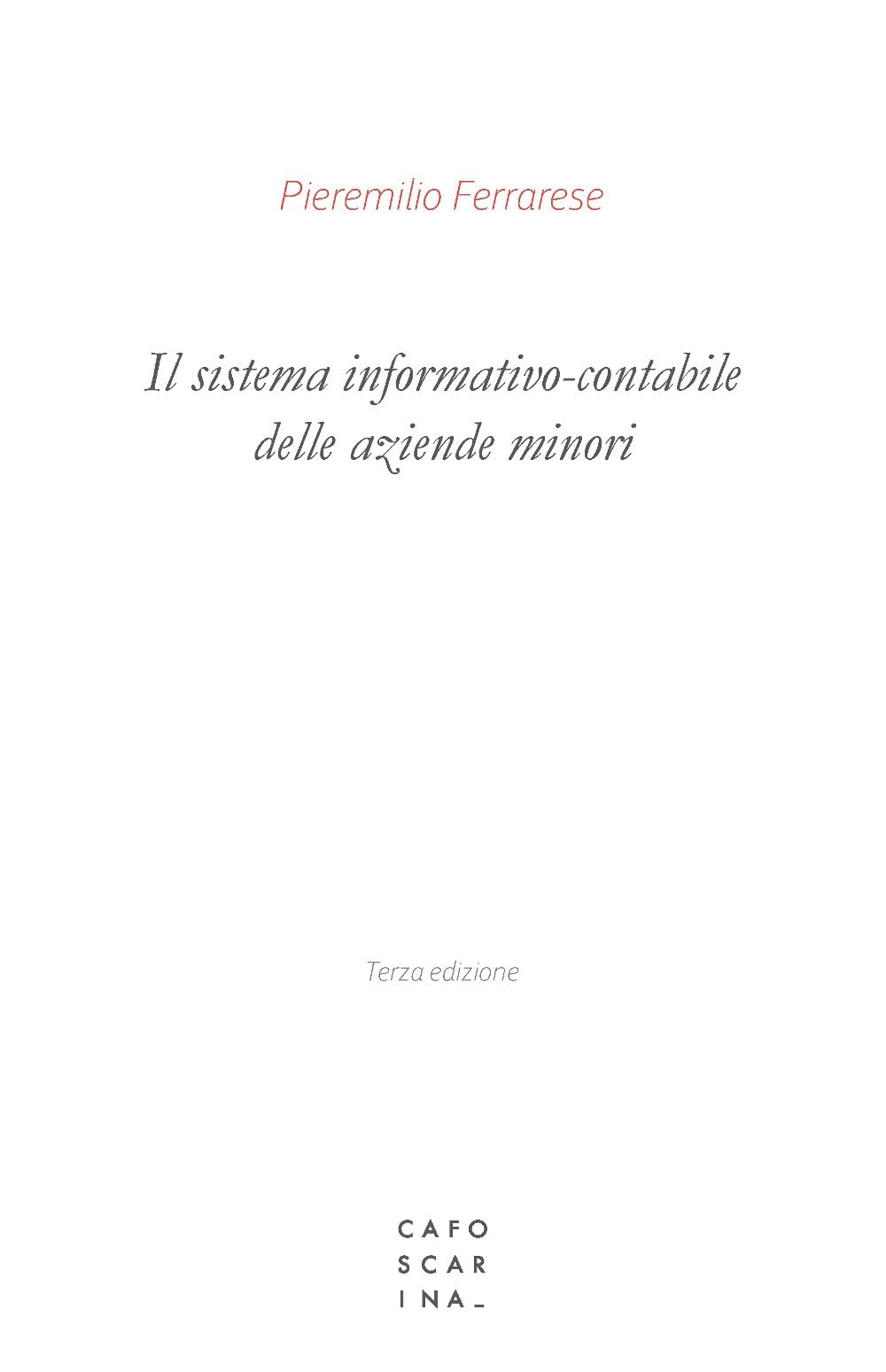 Il sistema informativo-contabile delle aziende minori book