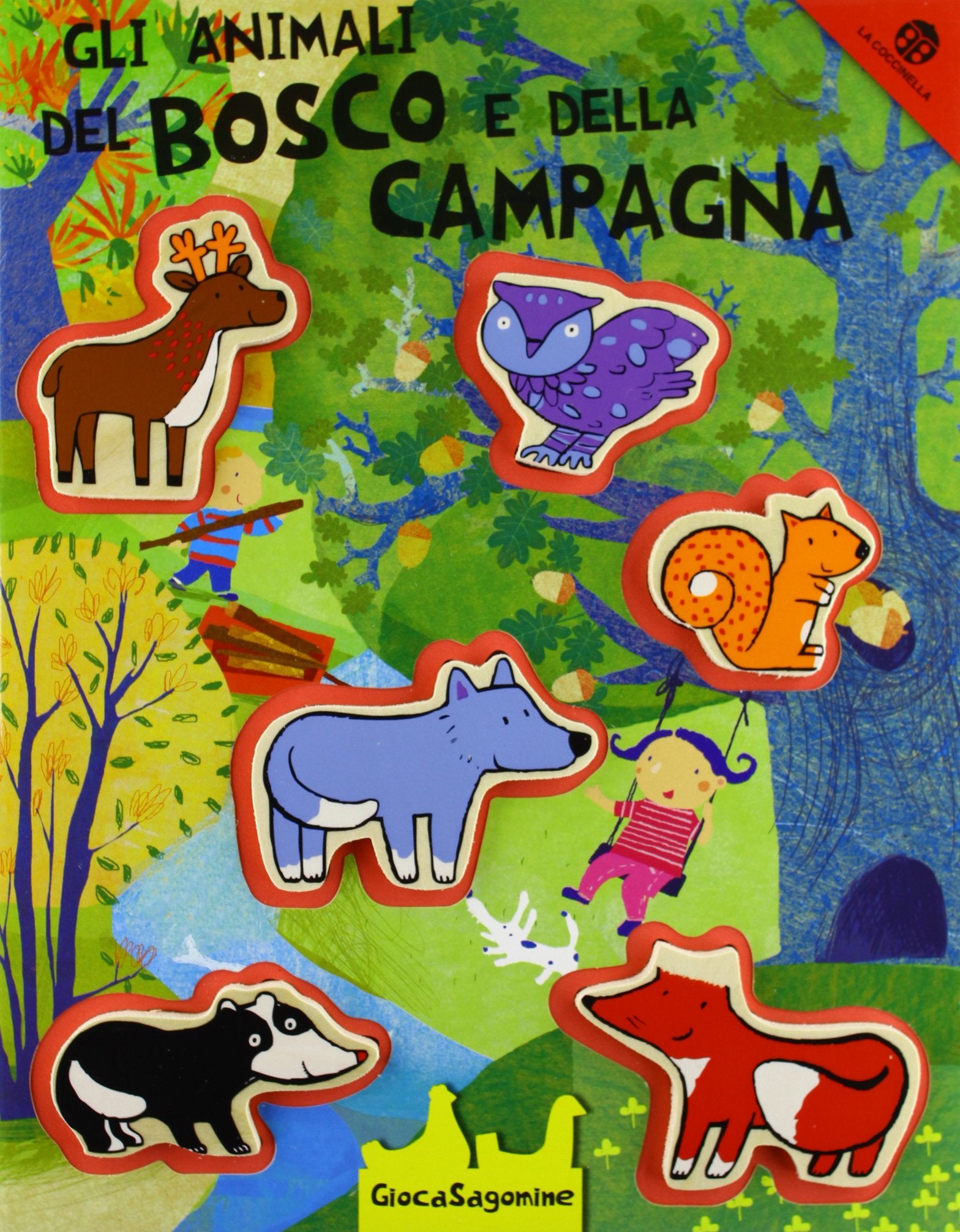 Gli animali del bosco e della campagna. Giocasagomine. Ediz. illustrata. Con gadget book