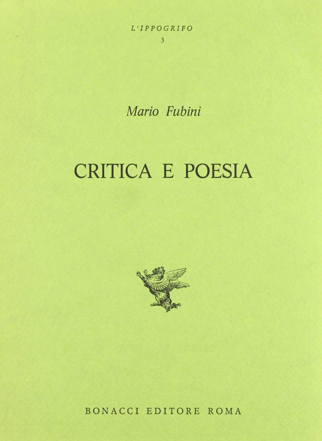 Critica e poesia (L' ippogrifo) Contemporary literature