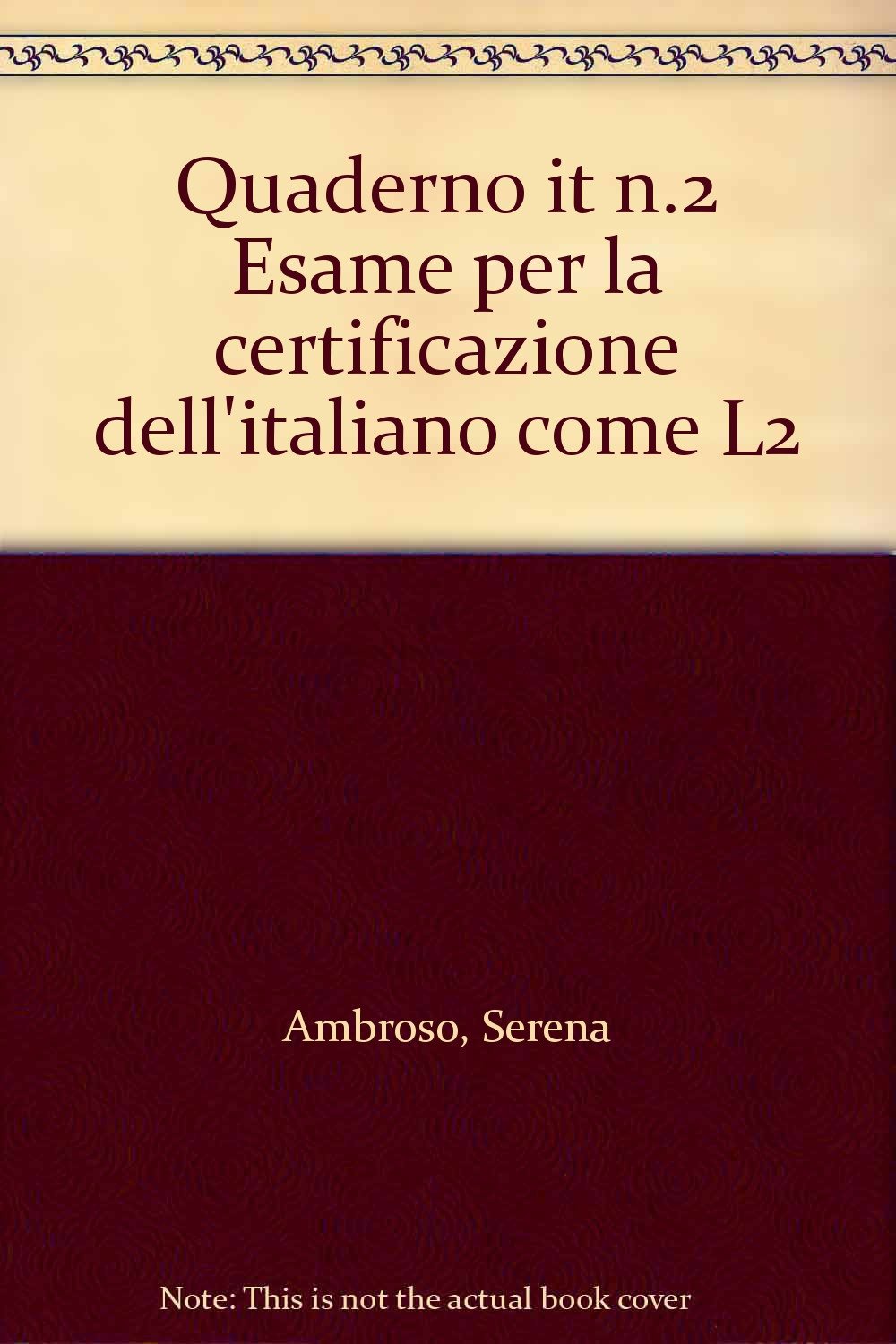 Quaderno It. Con audiocassetta. Esame per la certificazione dell'italiano come L2. Livello avanzato. Prove del 1996 e del 1997 (Vol. 2) (L' italiano per stranieri) Foreign Languages ​​& Dictionaries