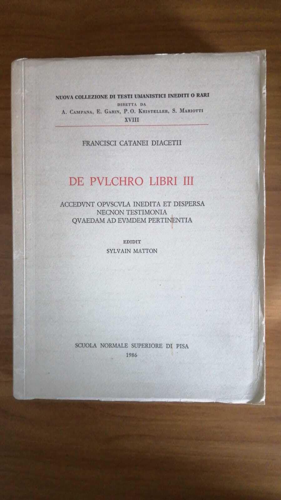 De pulchro, libri III. Accedunt opuscula inedi Books