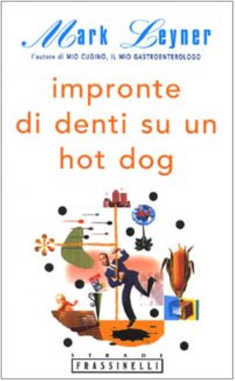 Impronte di denti su un hot-dog book