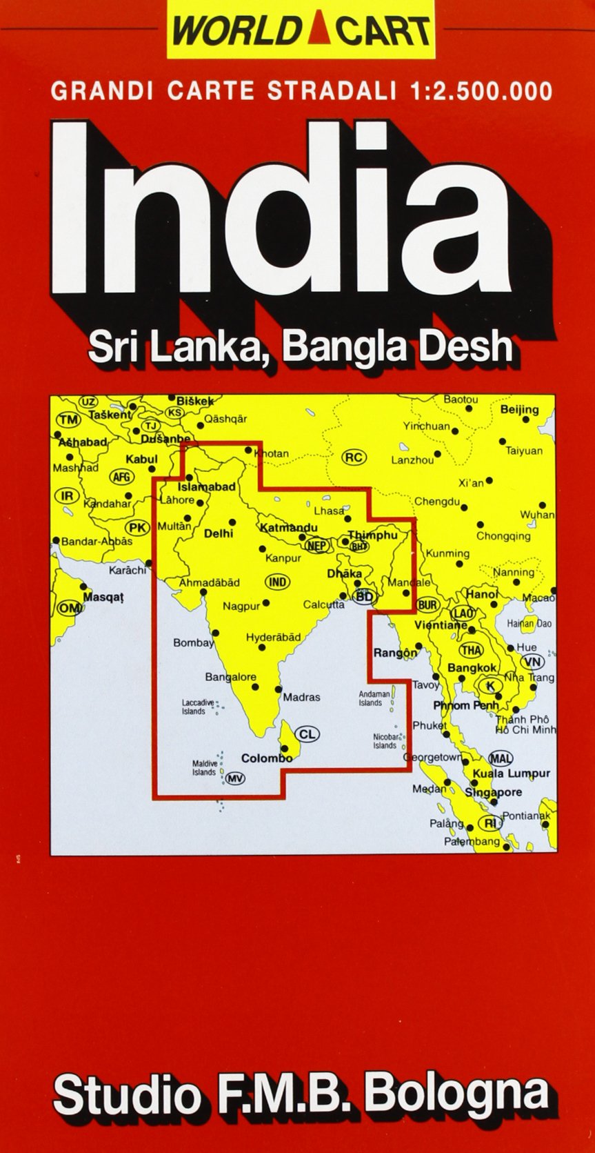 India. Sri Lanka. Bangladesh 1:2.500.000 book