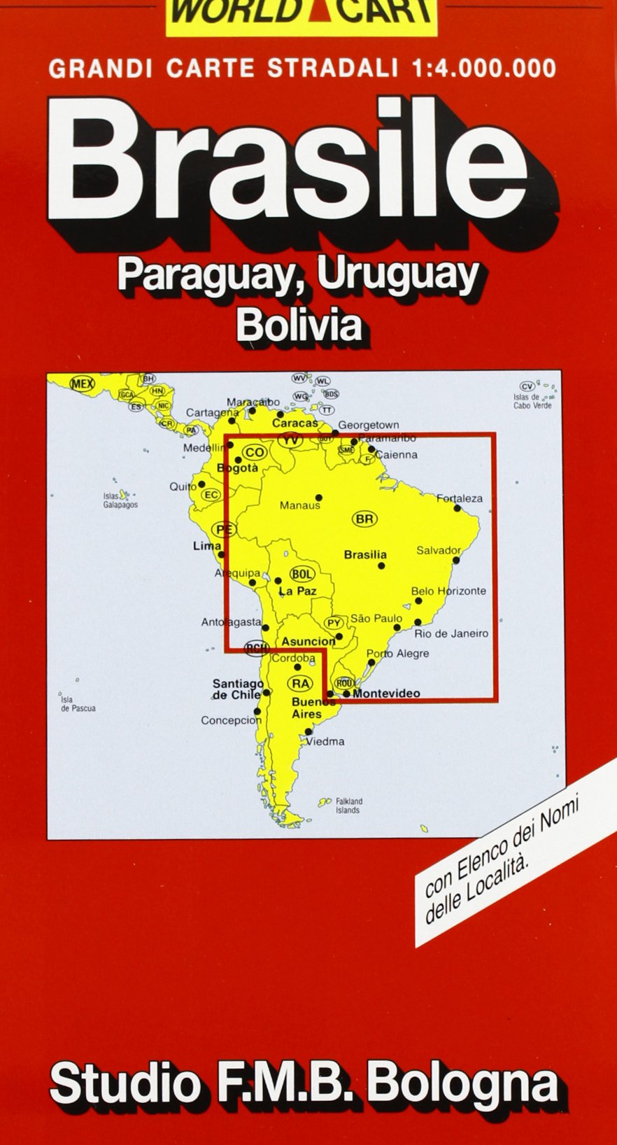 Brasile, Paraguay, Uruguay, Bolivia 1:4.000.000 book