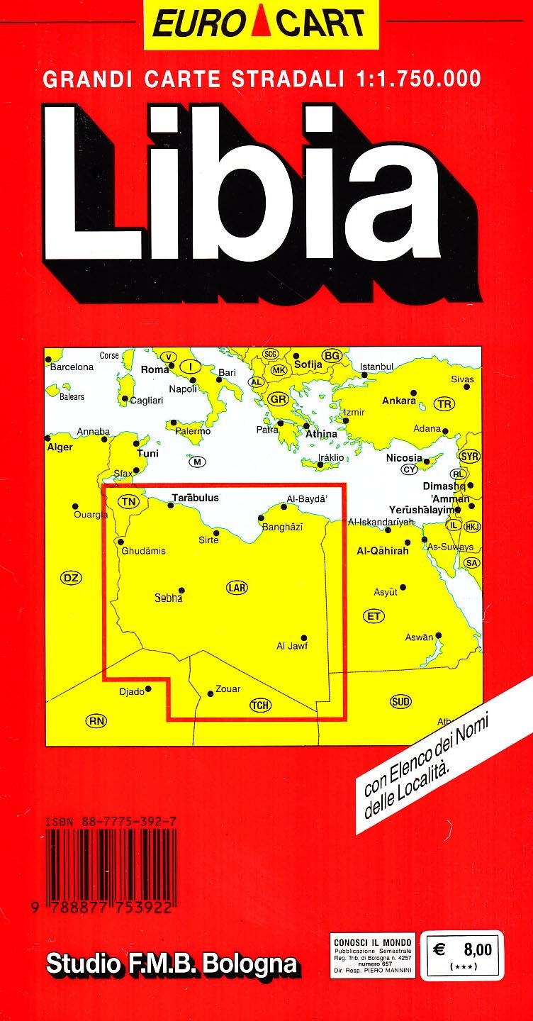 Libia. Carta stradale 1:1.750.000 (Euro Cart) Leisure, Home & Garden