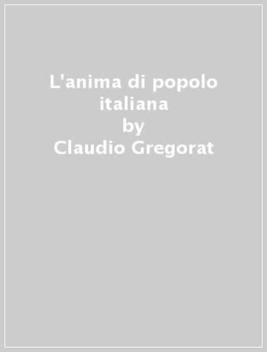 L'anima di popolo italiana (Antroposofia generale) Social Sciences Books