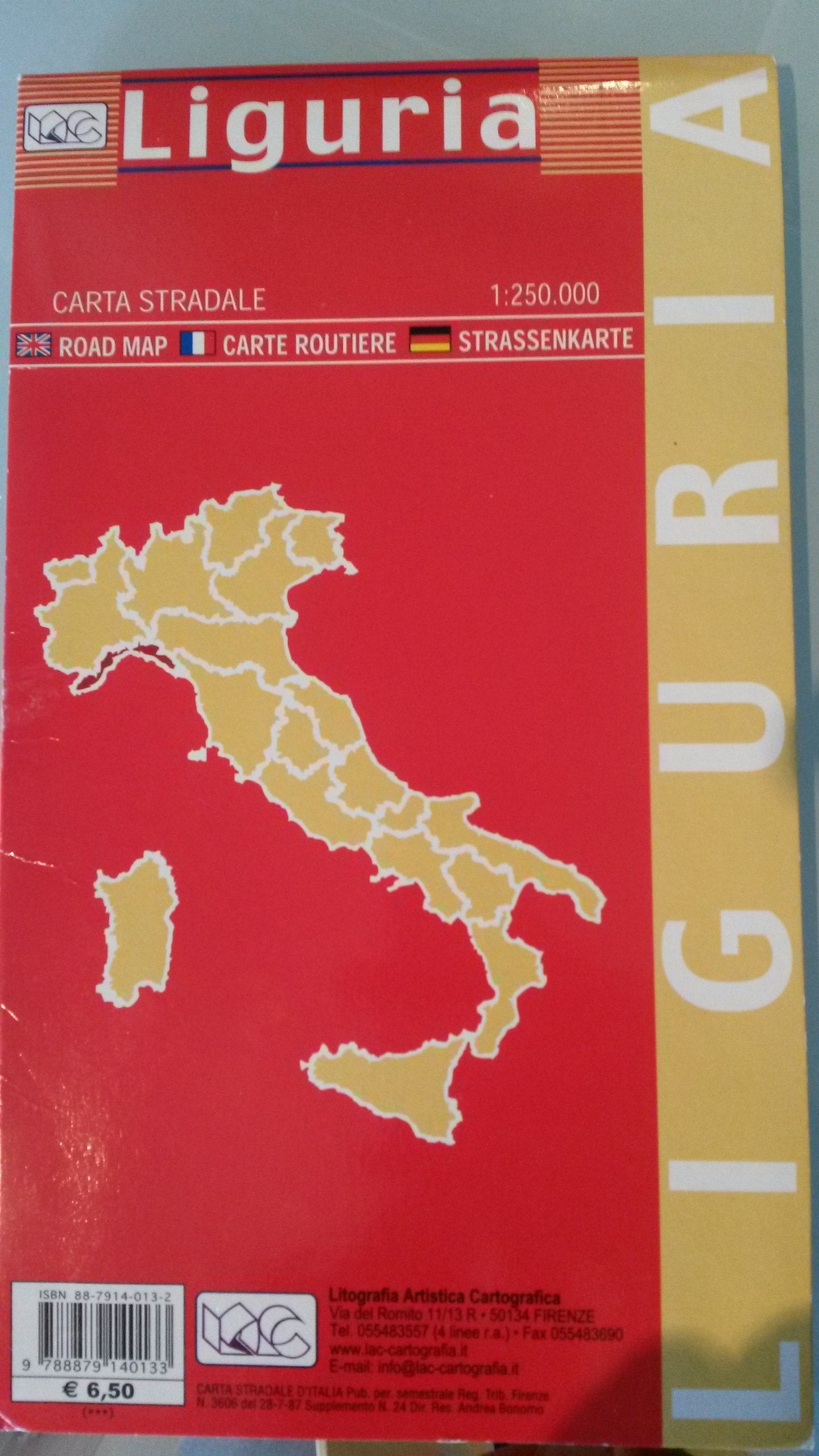 Regional Map Liguria (Carte stradali) Leisure, Home & Garden
