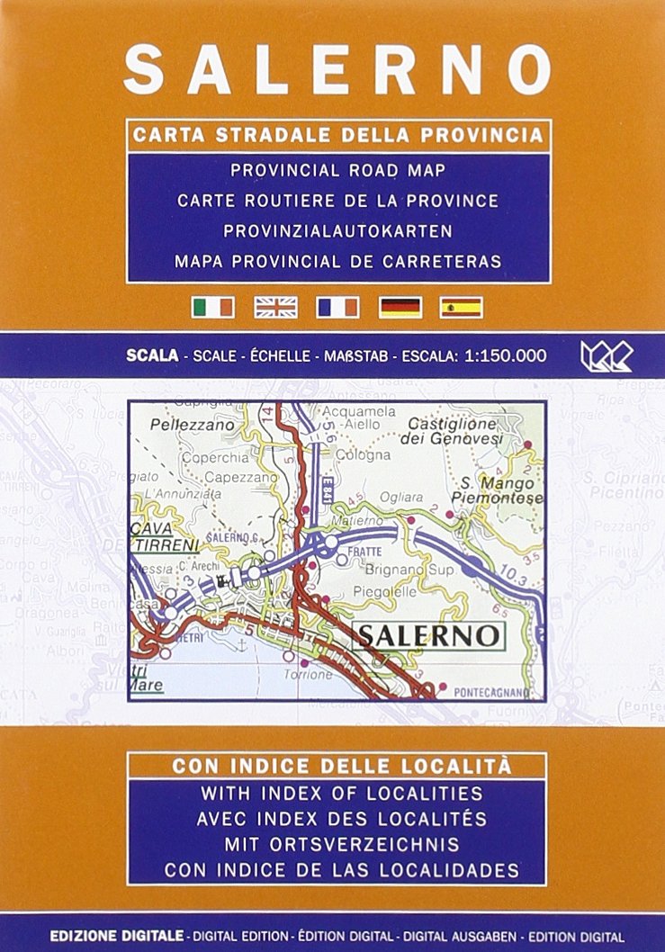 Salerno Provincial Road Map (1:150, 000) book