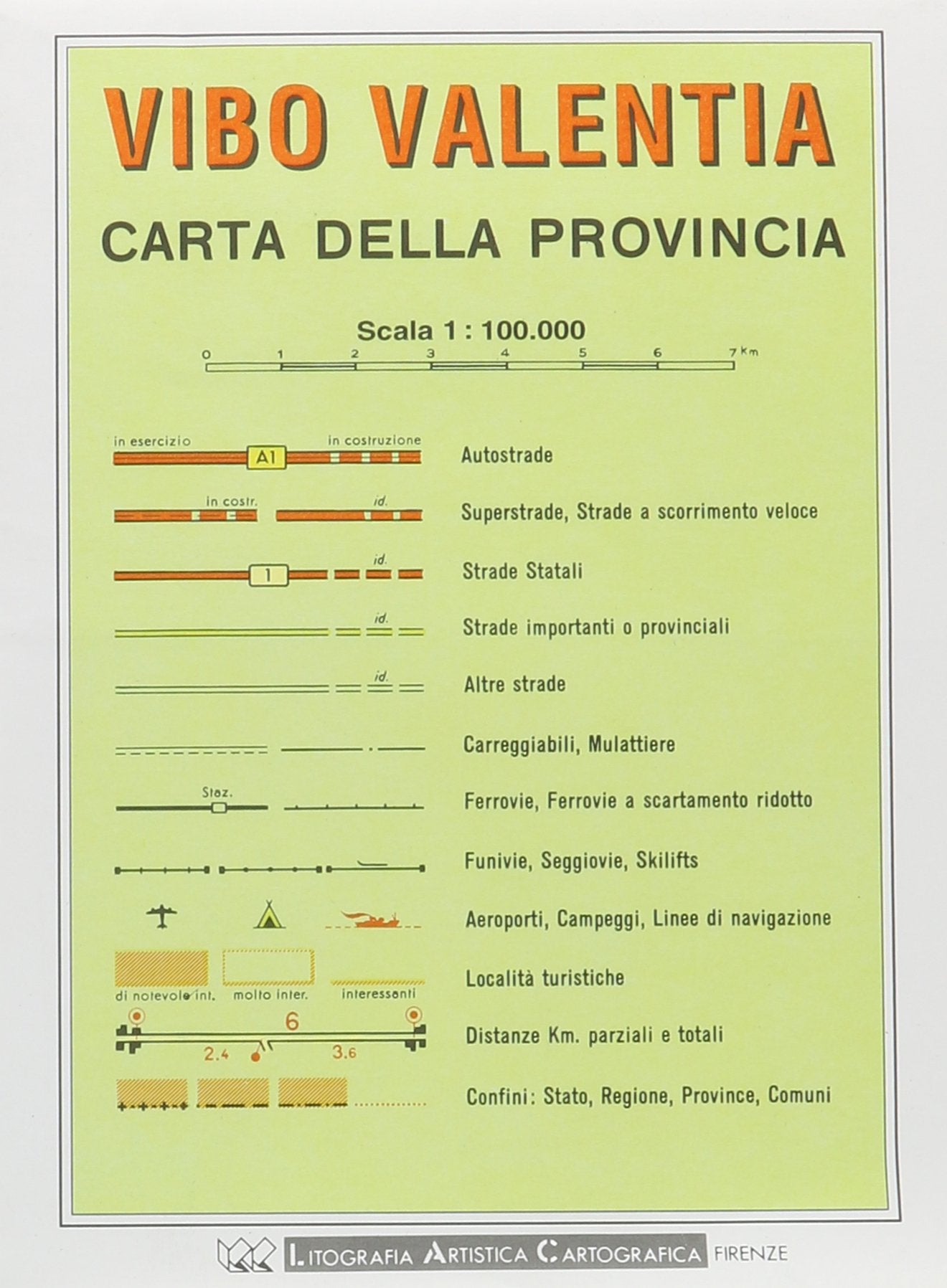 Vibo Valentia Provincial Road Map (1:100, 000) (Carte stradali) Leisure, Home & Garden