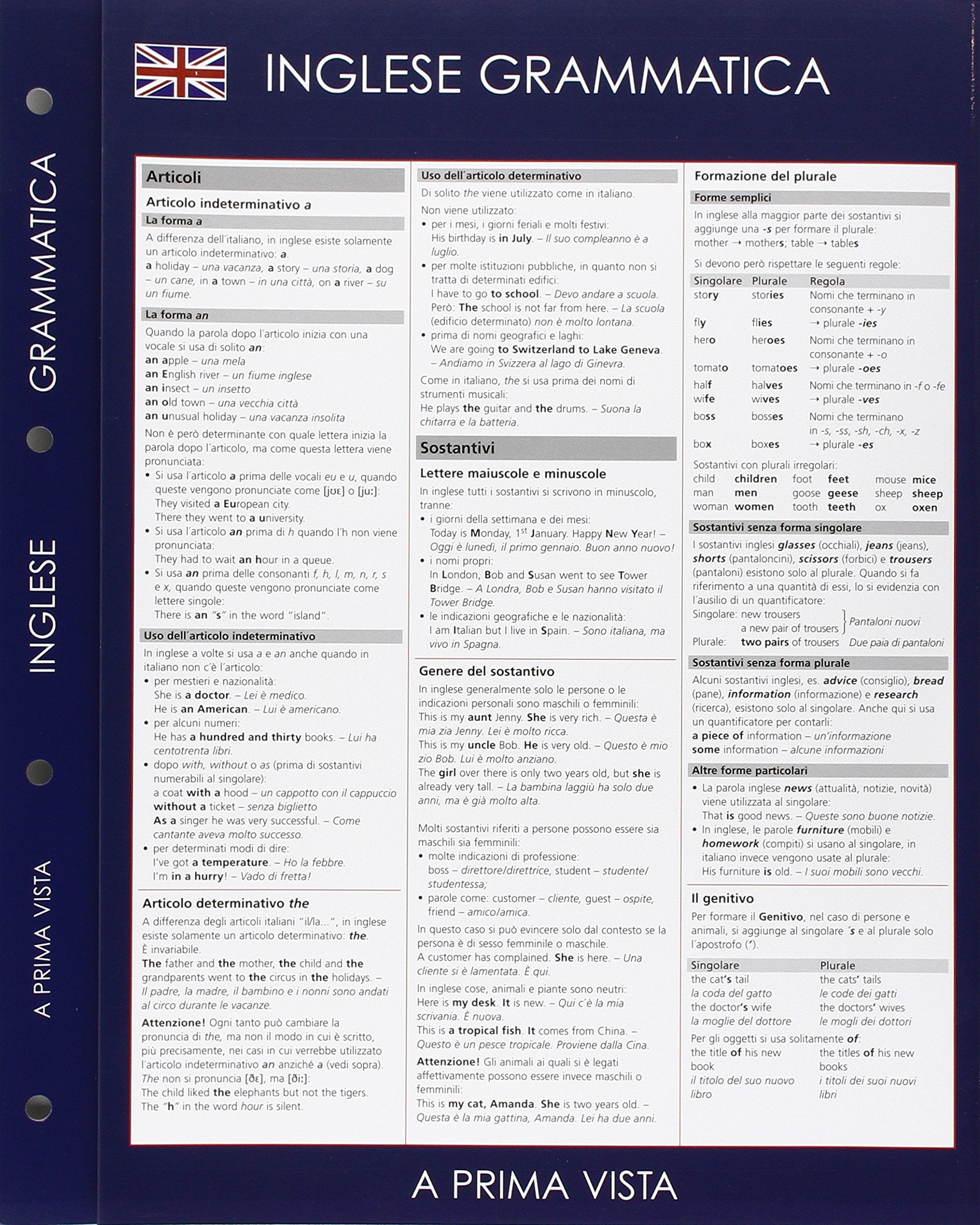 A prima vista grammatica: inglese book