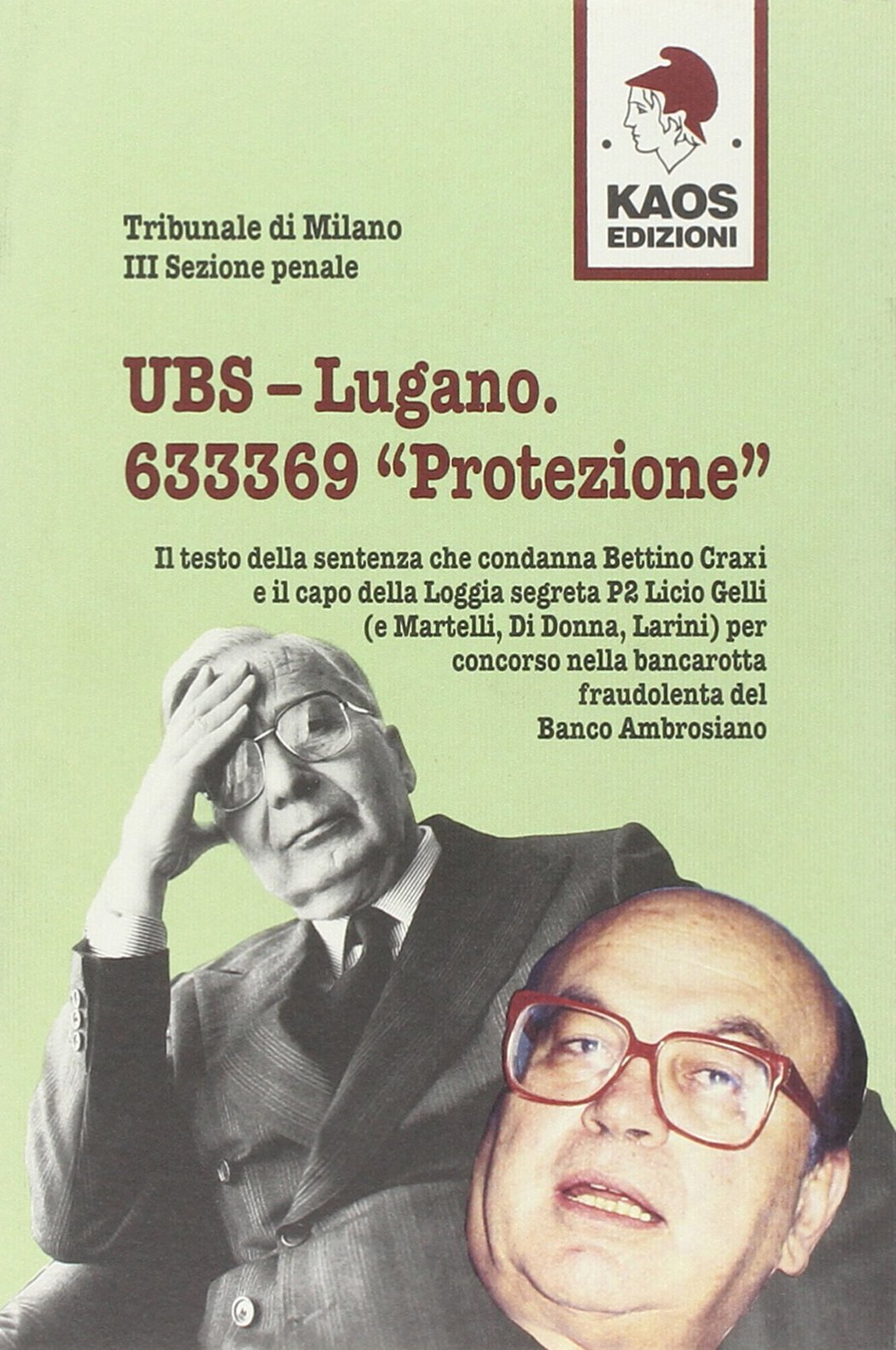 UBS-Lugano. 633369 «Protezione» book