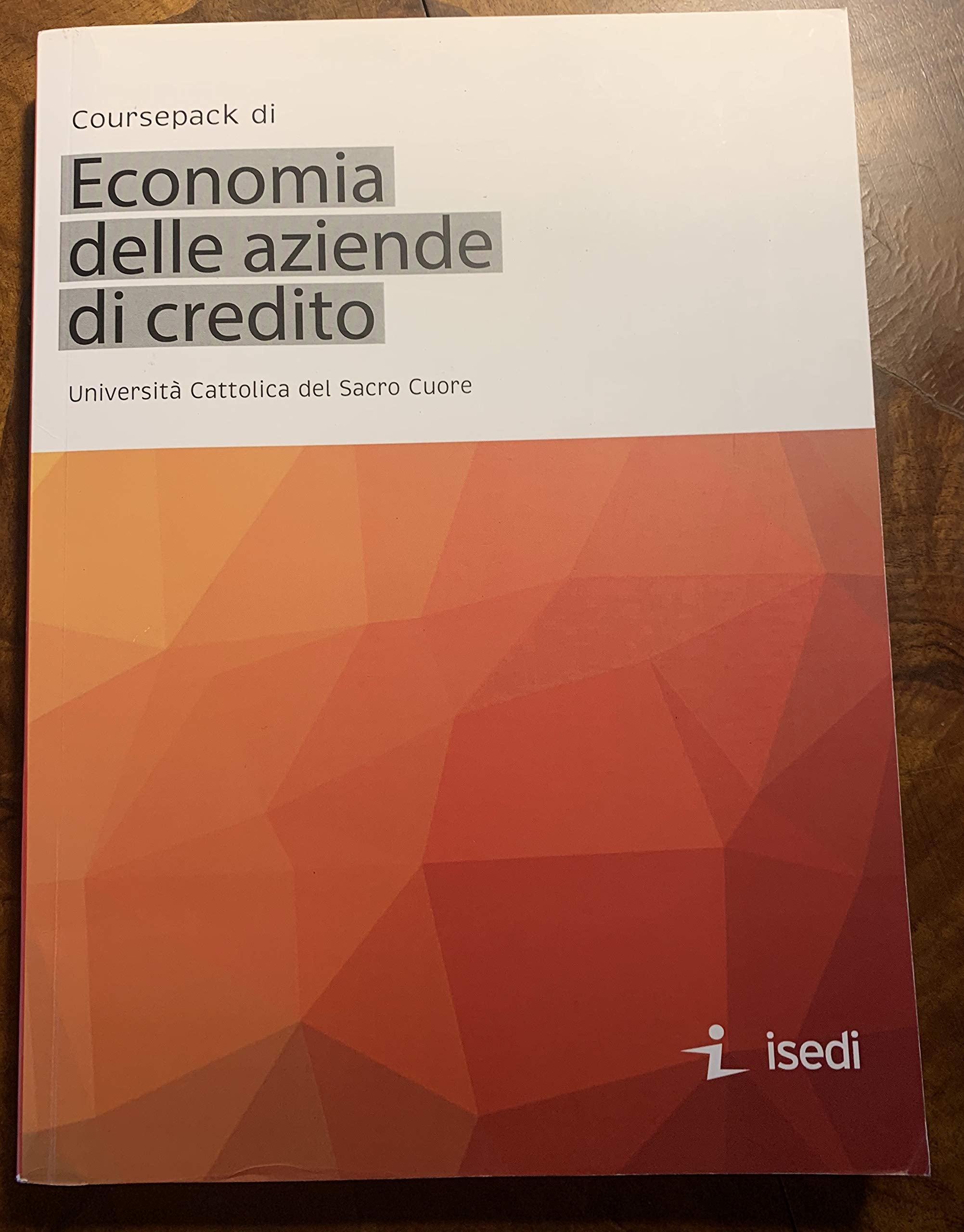 Coursepack di economia delle aziende di credito. Univsersità Cattolica del Sacro Cuore book