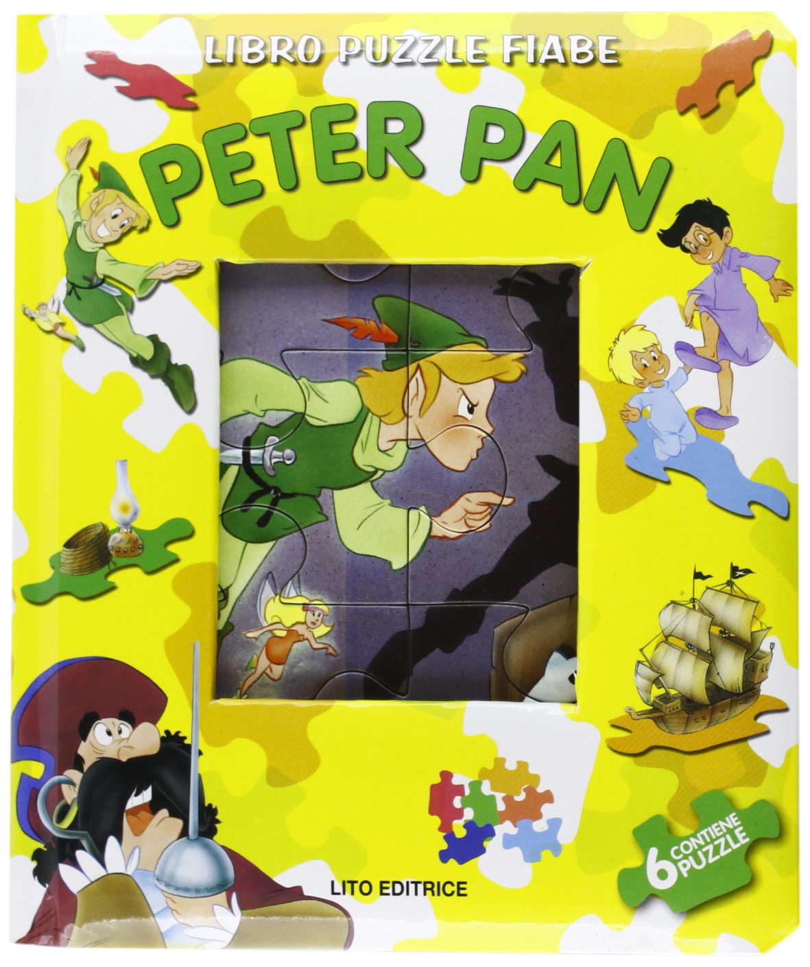 Libro puzzle fiabe: Pinocchio, brutto anatroccolo, Peter Pan, Cappuccetto Rosso. Ediz. illustrata book