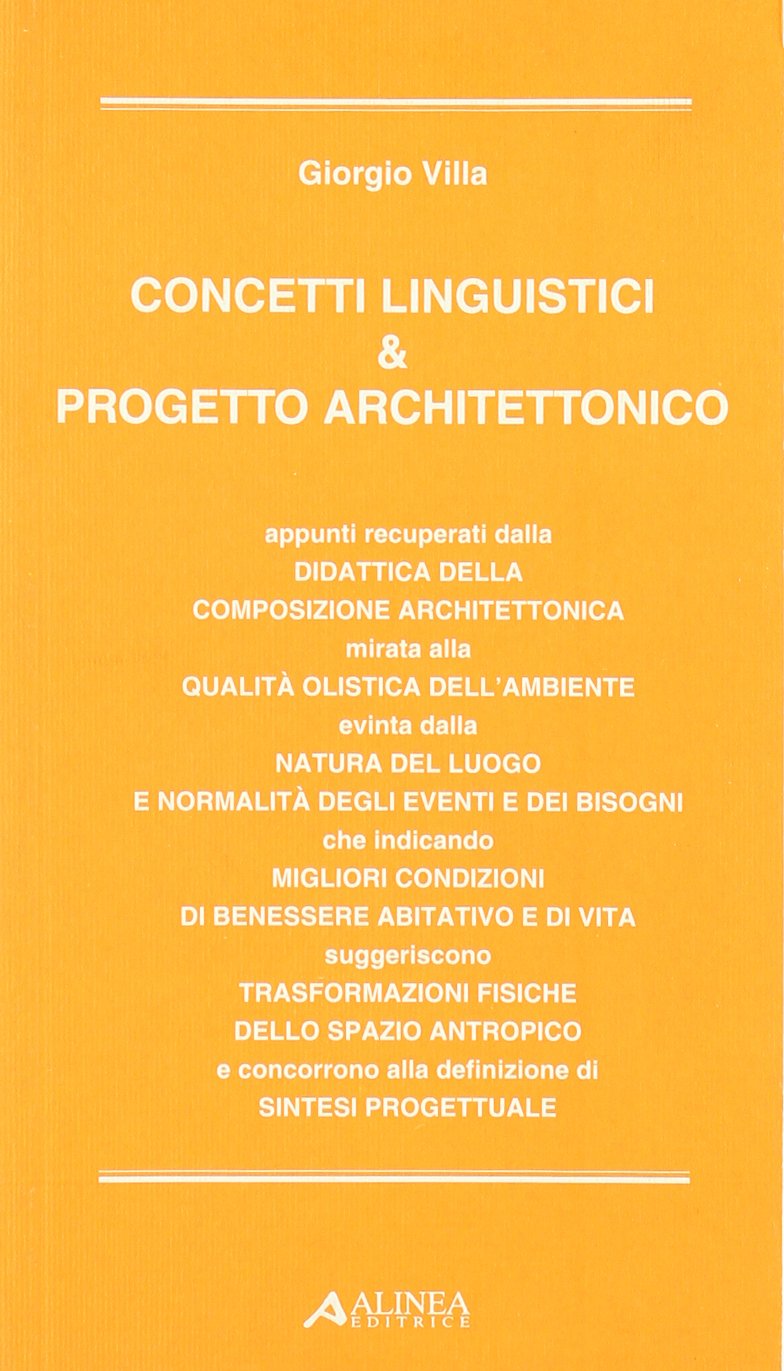 Concetti linguistici & progetto architettonico book