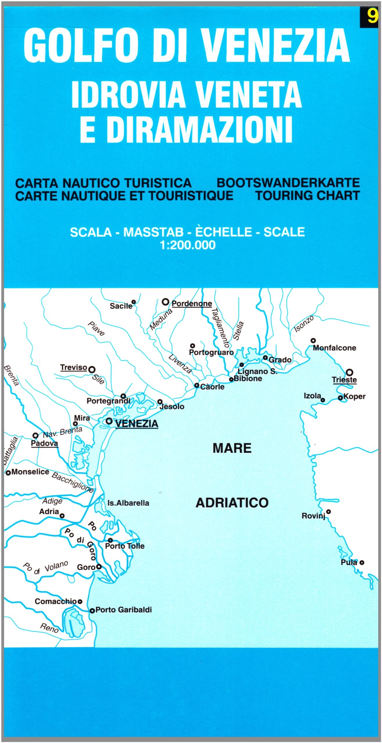 Golfo di Venezia. Idrovia veneta e diramazioni 1:200.000 Leisure, Home & Garden