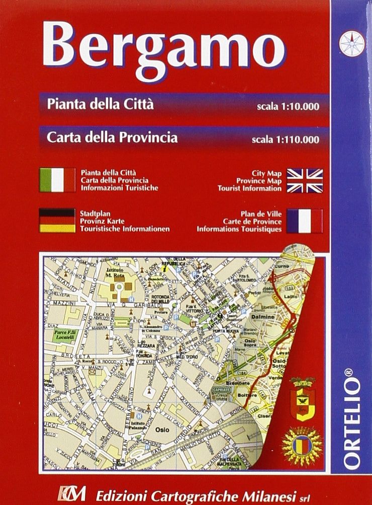 Bergamo. Pianta della città 1:10.000. Carta della provincia 1: 110.000 book