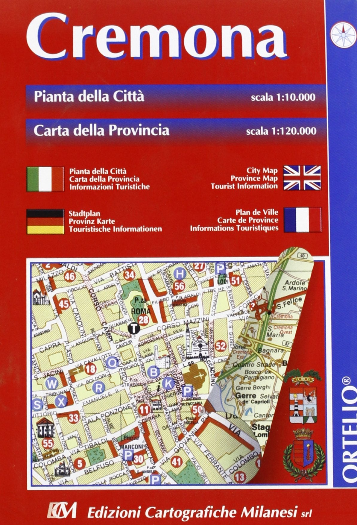 Cremona. Pianta della città 1:10.000. Carta della provincia 1:120.000. Itinerari turistici book