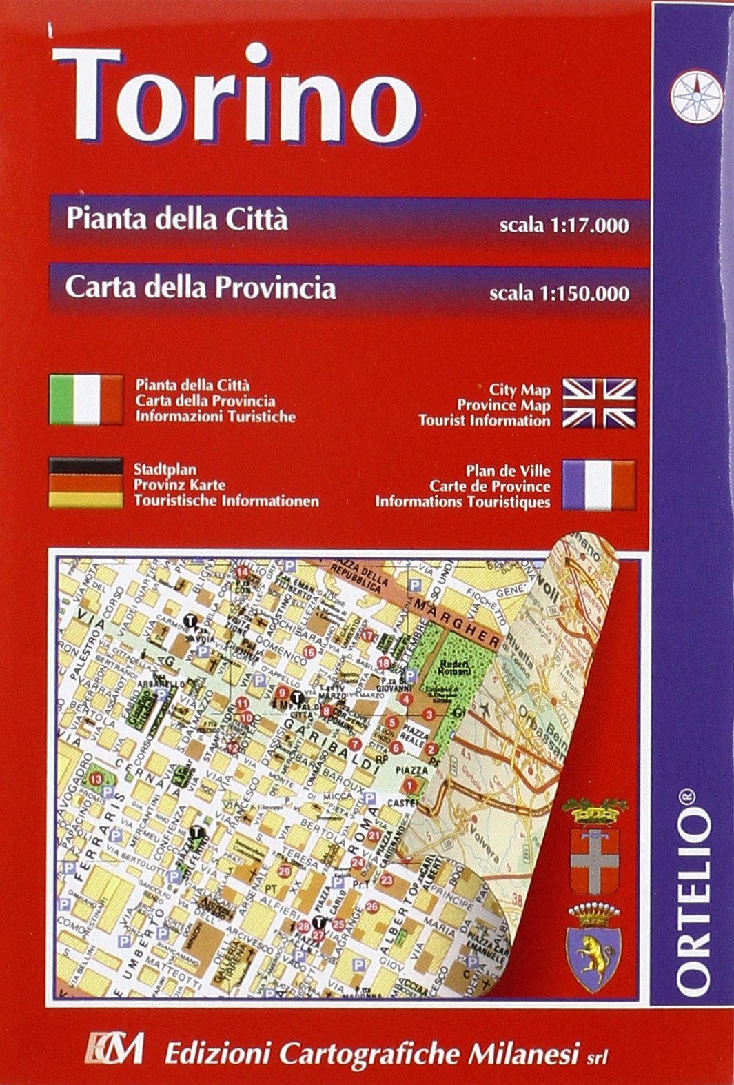 Torino. Pianta della città 1:17.000. Carta della provincia 1:150.000 book