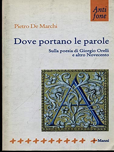 Dove portano le parole. Sulla poesia di Giorgio Orelli e altro Novecento (Antifone) Contemporary literature