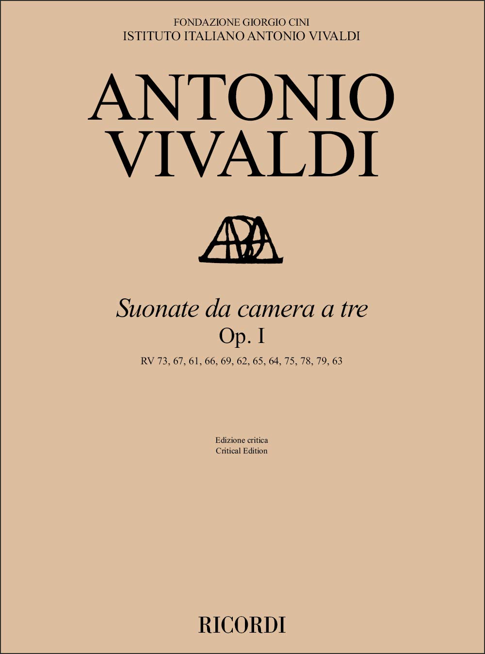 Suonate Da Camera a Tre Op. I: Rv 73, 67, 61, 66, 69, 62, 65, 64, 75, 78, 79, 63 - Edizione Critica a Cura Di Fabrizio Ammetto book