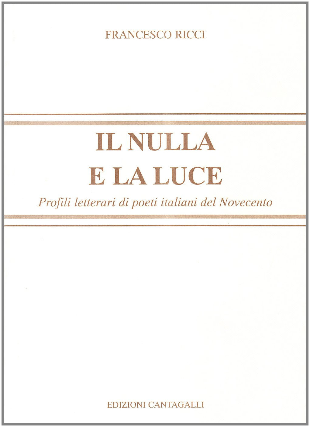Il nulla e la luce. Profili letterari di poeti italiani del '900 Contemporary literature