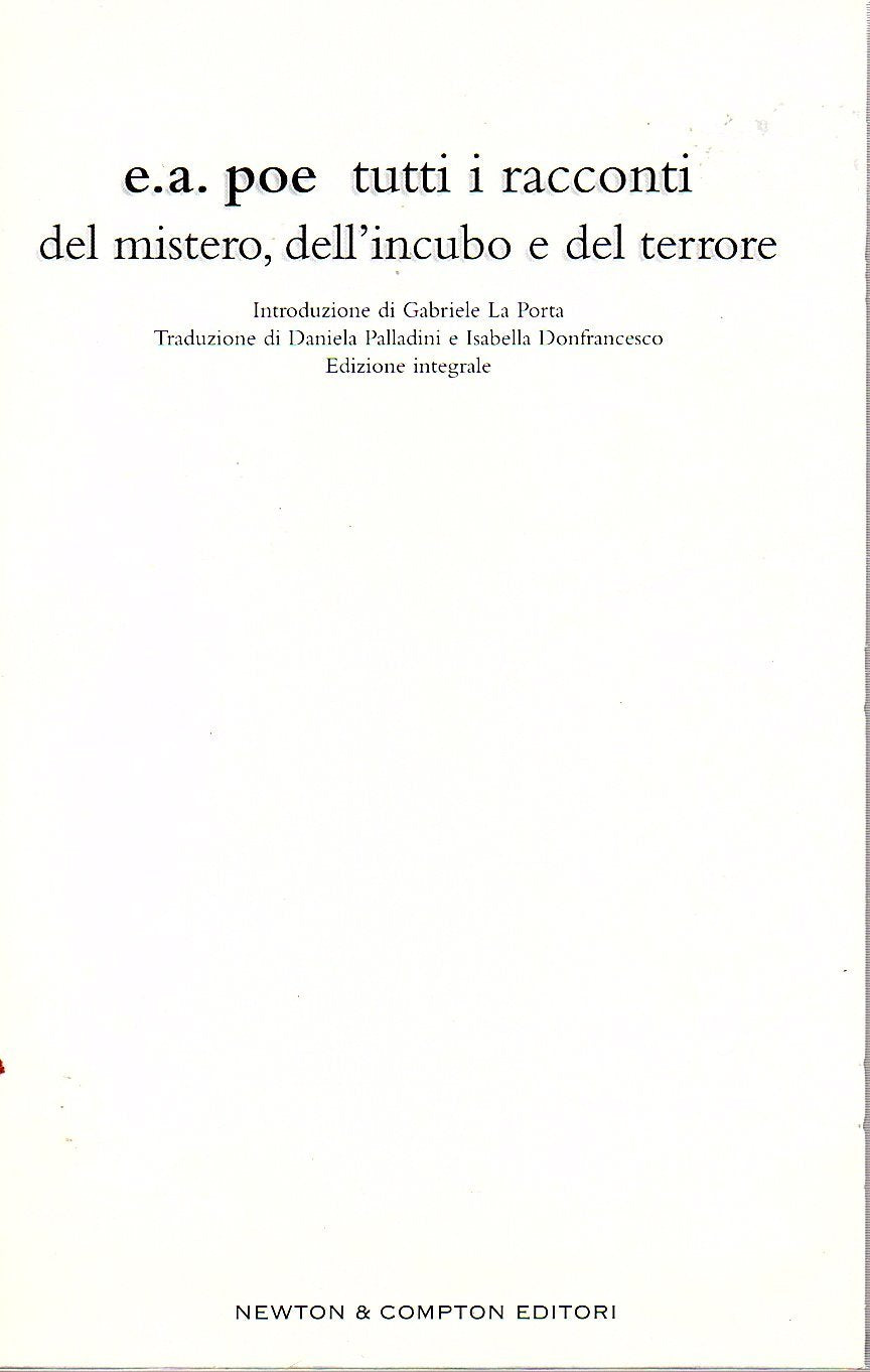 Tutti i racconti del mistero, dell'incubo e del terrore. Books