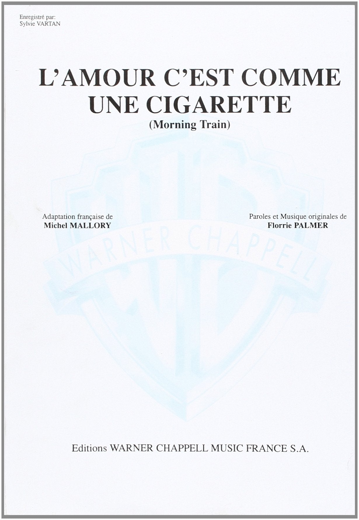 L'amour comme cigarette. Per pianoforte, voce e chitarra. Spartito Sheet Music