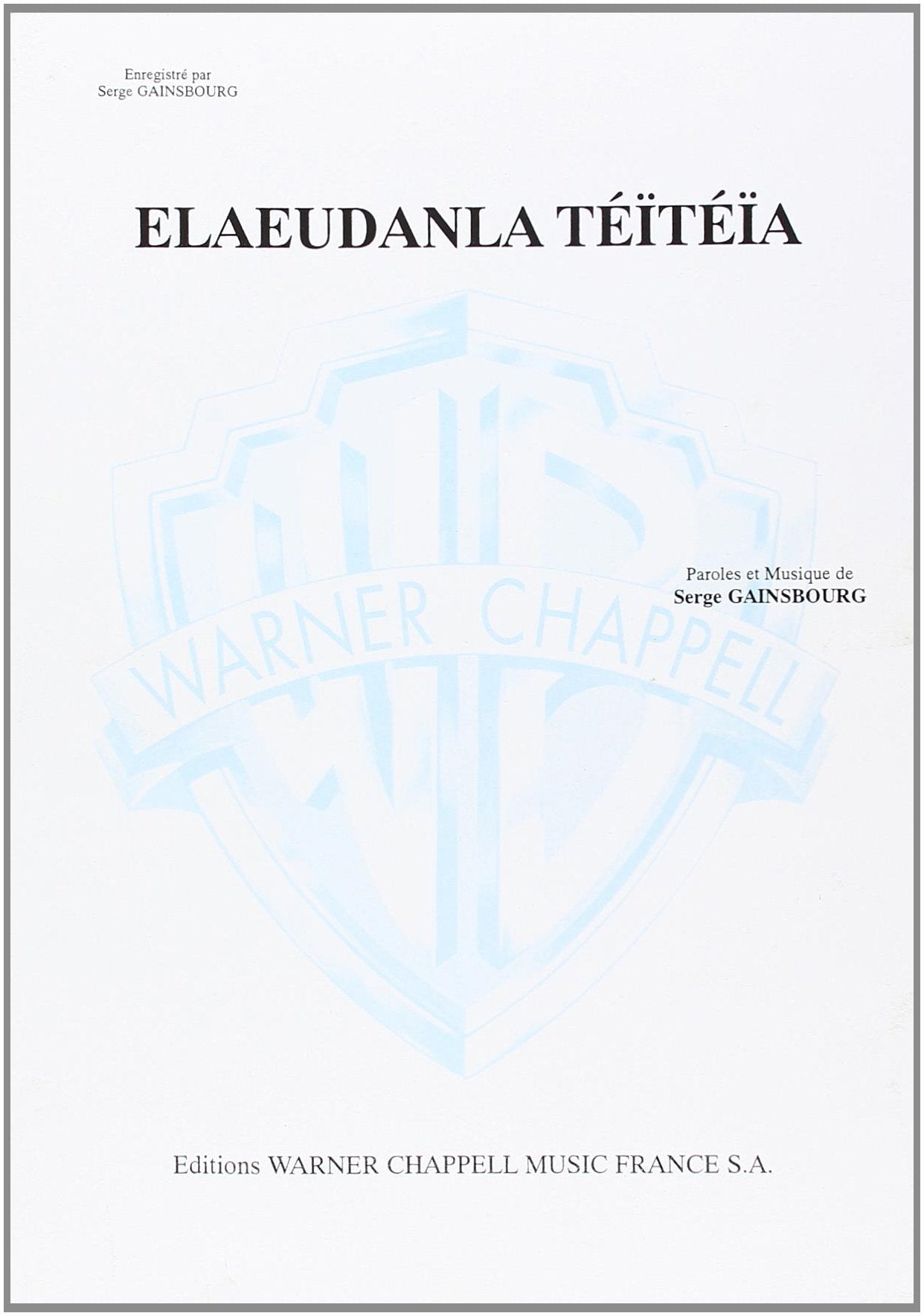 Elaeudanla teiteia. Spartito Sheet Music