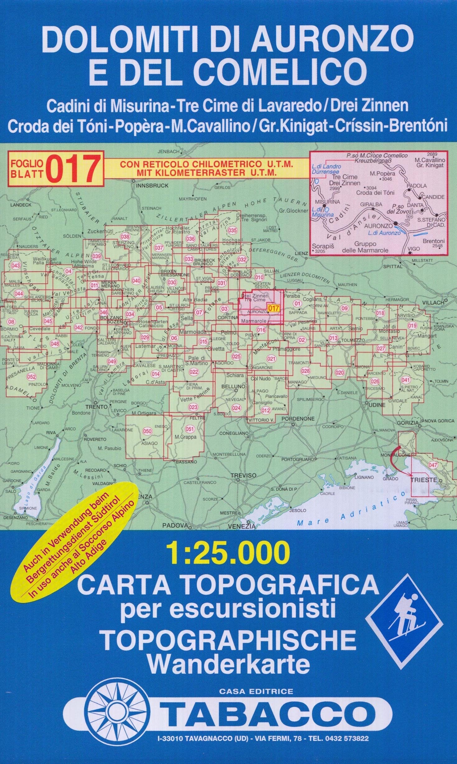 Tabacco Wandern 1 : 25 000 Dolimiti di Auronzo e del Comelico Leisure, Home & Garden