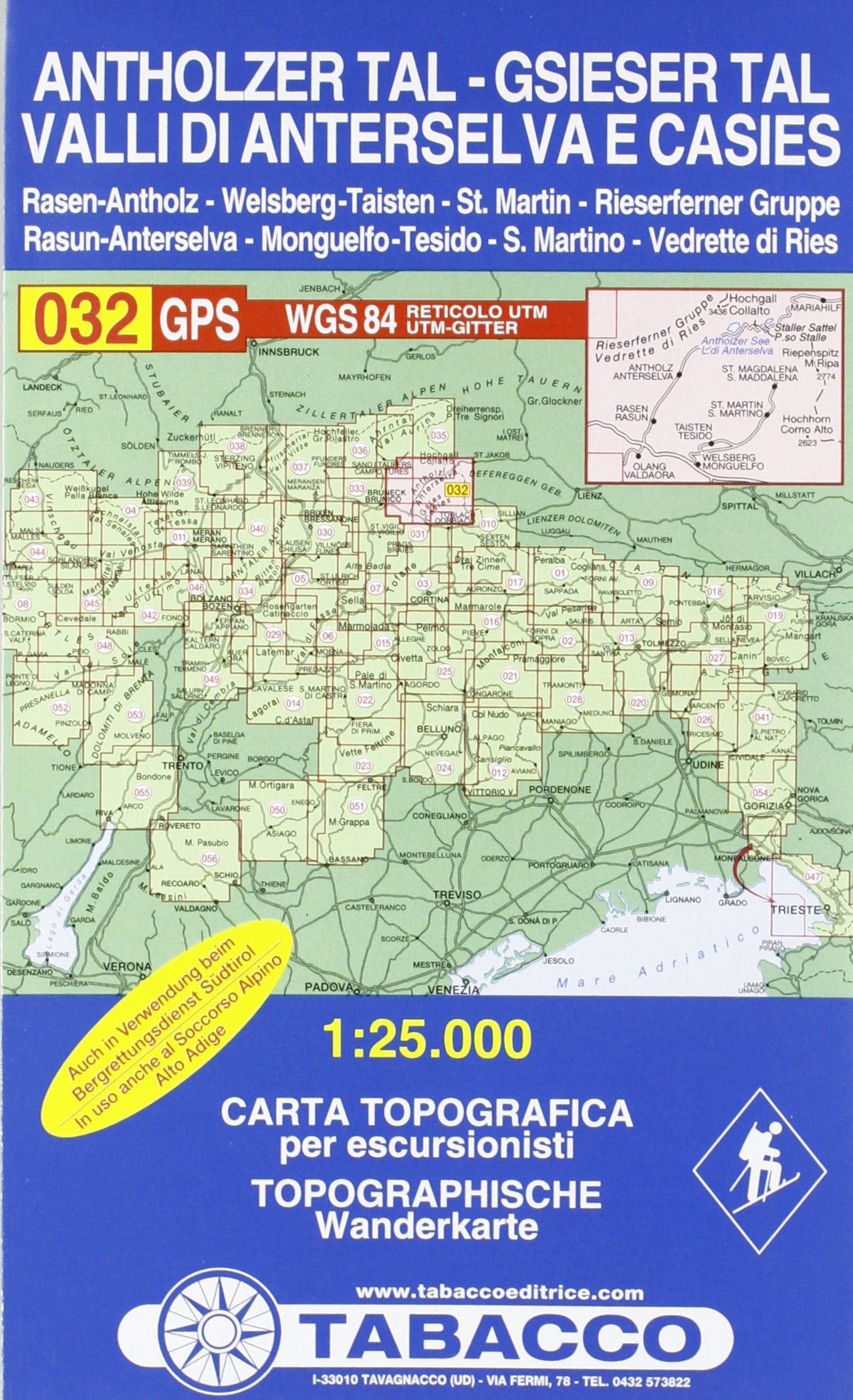 Tabacco Wandern 1 : 25 000 Antholzer Tal - Gsieser Tal Leisure, Home & Garden