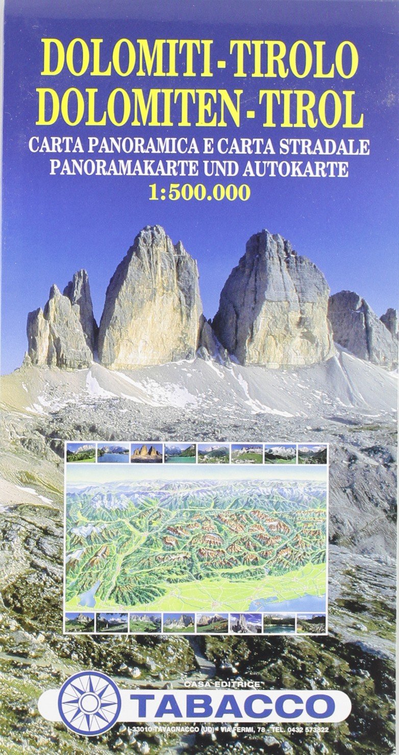 Panoramakarte Dolomiten - Tirol: Wanderkarte Tabacco. 1:500000 (Carta panor. e strad. in scala 1:500.000) Leisure, Home & Garden