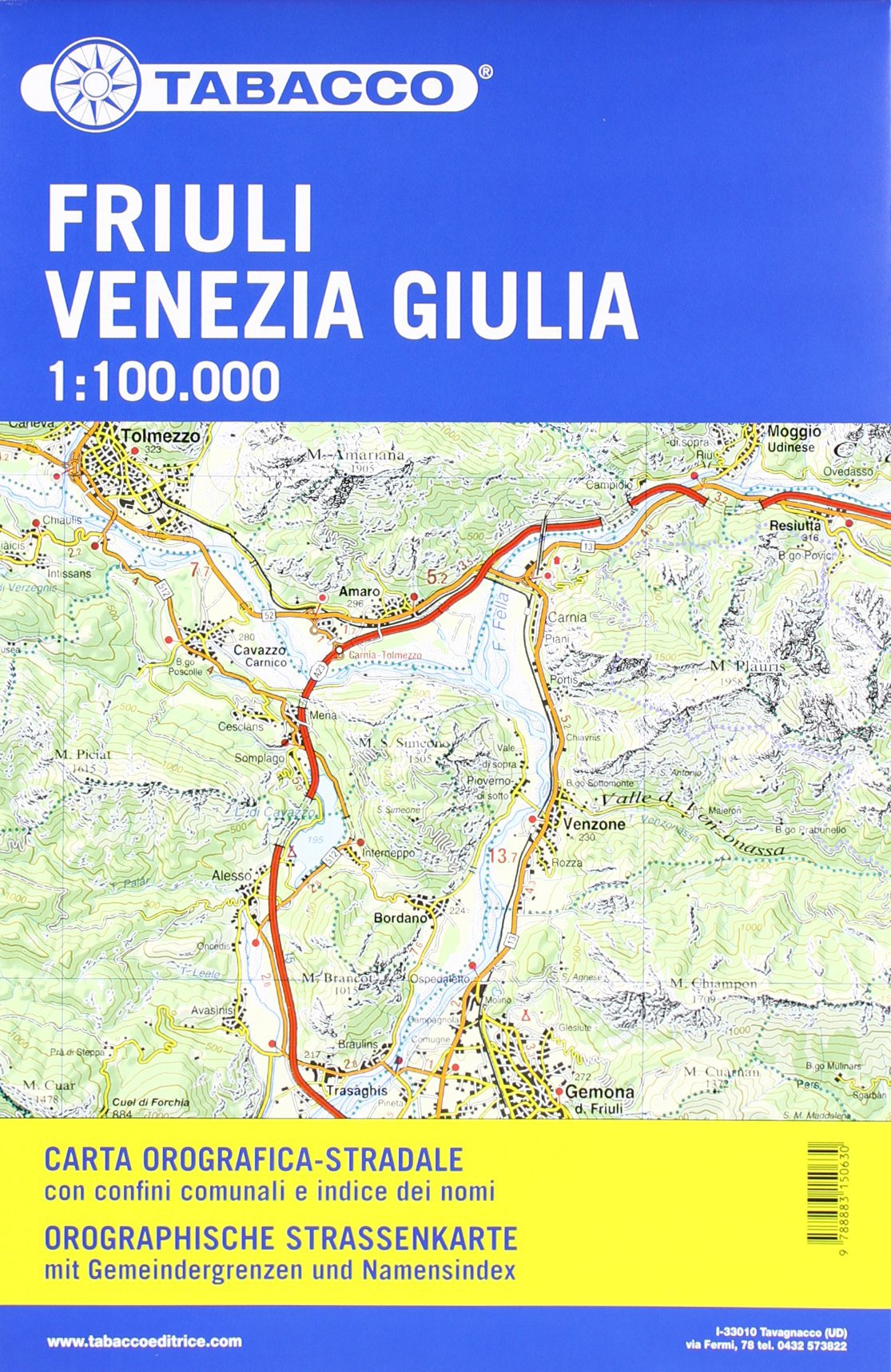 Tabacco Karte 1 : 100 000 Regione Autonoma Friuli, Venezia, Giulia Leisure, Home & Garden