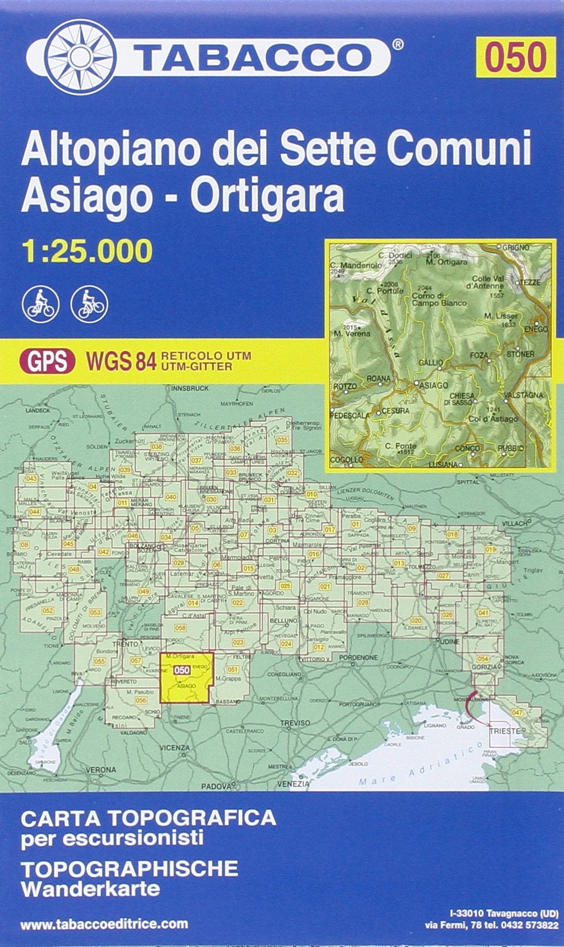 Altopiano dei Sette Comuni, Asiago: Wanderkarte Tabacco 050. 1:25000 (Carte topografiche per escursionisti, Band 50) Leisure, Home & Garden