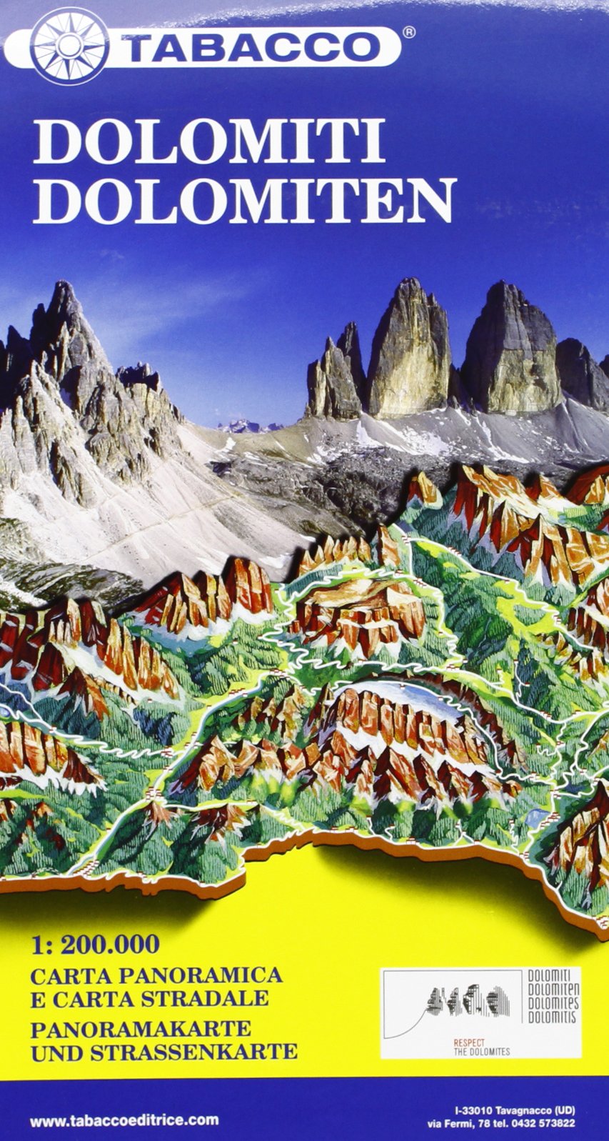 Dolomiti. Carta stradale e panoramica in scala 1:200.000. Ediz. italiana e tedesca (Carte stradali e panoramiche) Leisure, Home & Garden