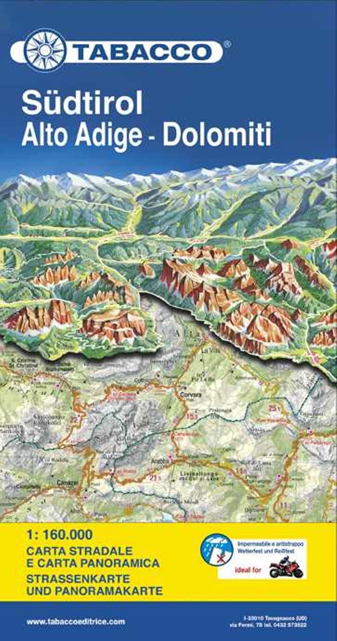 Tabacco Editrice Straßenkarte Südtirol: Straßenkarte und Panoramakarte. Wetterfest und reißfest (Carte stradali e panoramiche) Leisure, Home & Garden