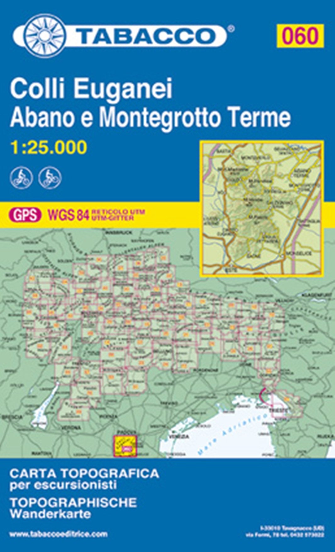 Tabacco topographische Wanderkarte Colli Euganei, Abano e Montegrotto Terme: UTM-Gitter. GPS (Carte topografiche per escursionisti, Band 60) Leisure, Home & Garden