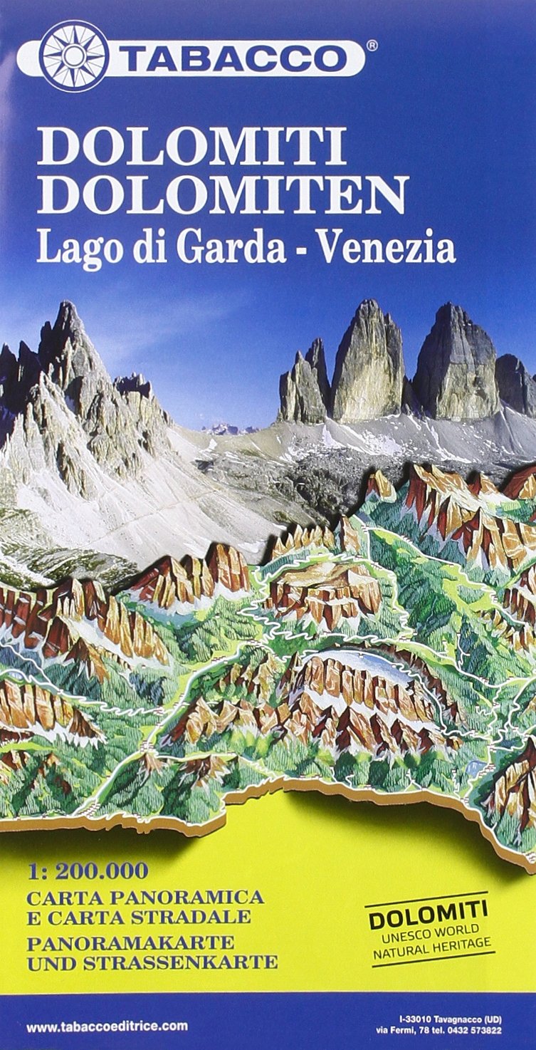 Dolomiti / Dolomiten Road Panoramic Map 1 : 200 000: Lago di Garda - Venezia. Panoramakarte und Strassenkarte Leisure, Home & Garden