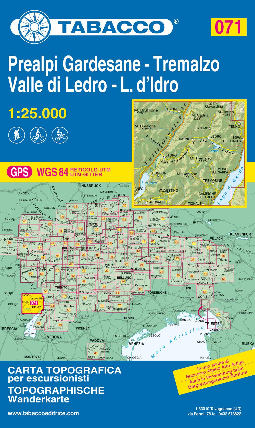 Tabacco Wandern 1 : 25 000 Prealpi Gardesane -Tremalzo Valle di Ledro-L.d'Idro Leisure, Home & Garden