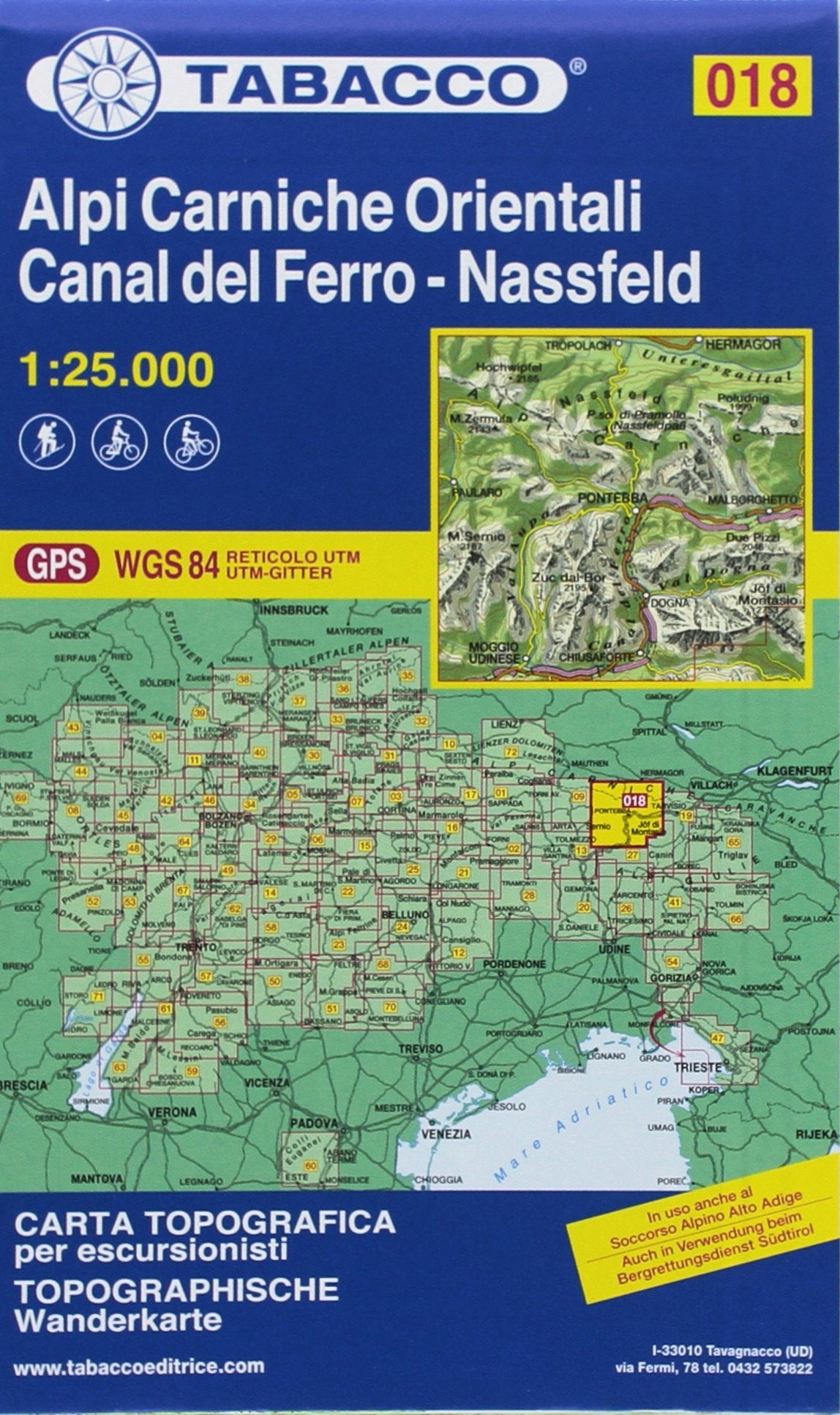 Wanderkarte 18 Alpi Carniche Orientali / Canal del Ferro: 1:25000 (Carte topografiche per escursionisti, Band 18) Leisure, Home & Garden