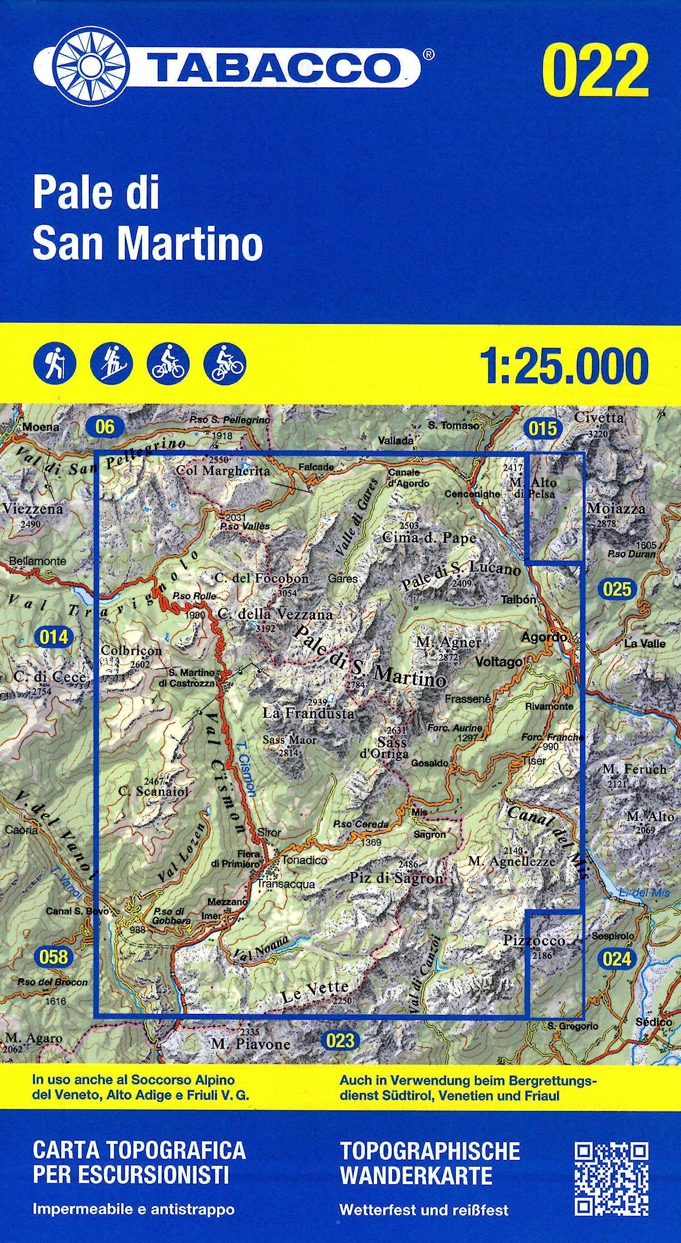 22 Pale di San Martino: 1:25000 (Carte topografiche per escursionisti, Band 22) Leisure, Home & Garden