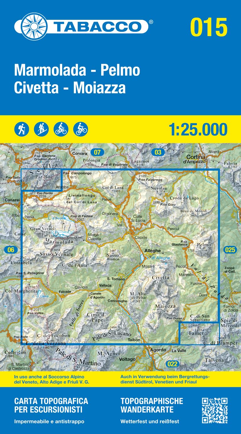 15 Marmolada - Pelmo Civetta -Moizza: 1:25000 (Carte topografiche per escursionisti, Band 15) Leisure, Home & Garden