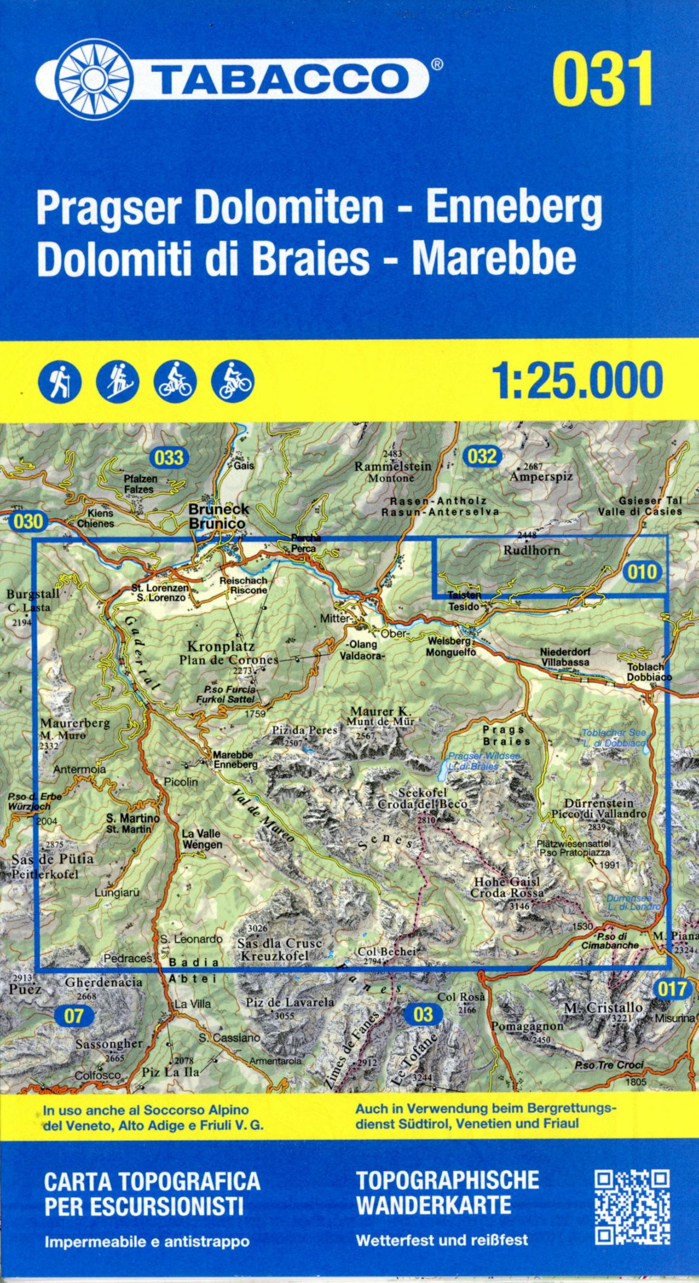 Tabacco Wandern Pragser Dolomiten 1:25000: Tabacco Wanderkarte 1:25000 (Carta sciistica in scala 1:25.000, Band 31) Leisure, Home & Garden