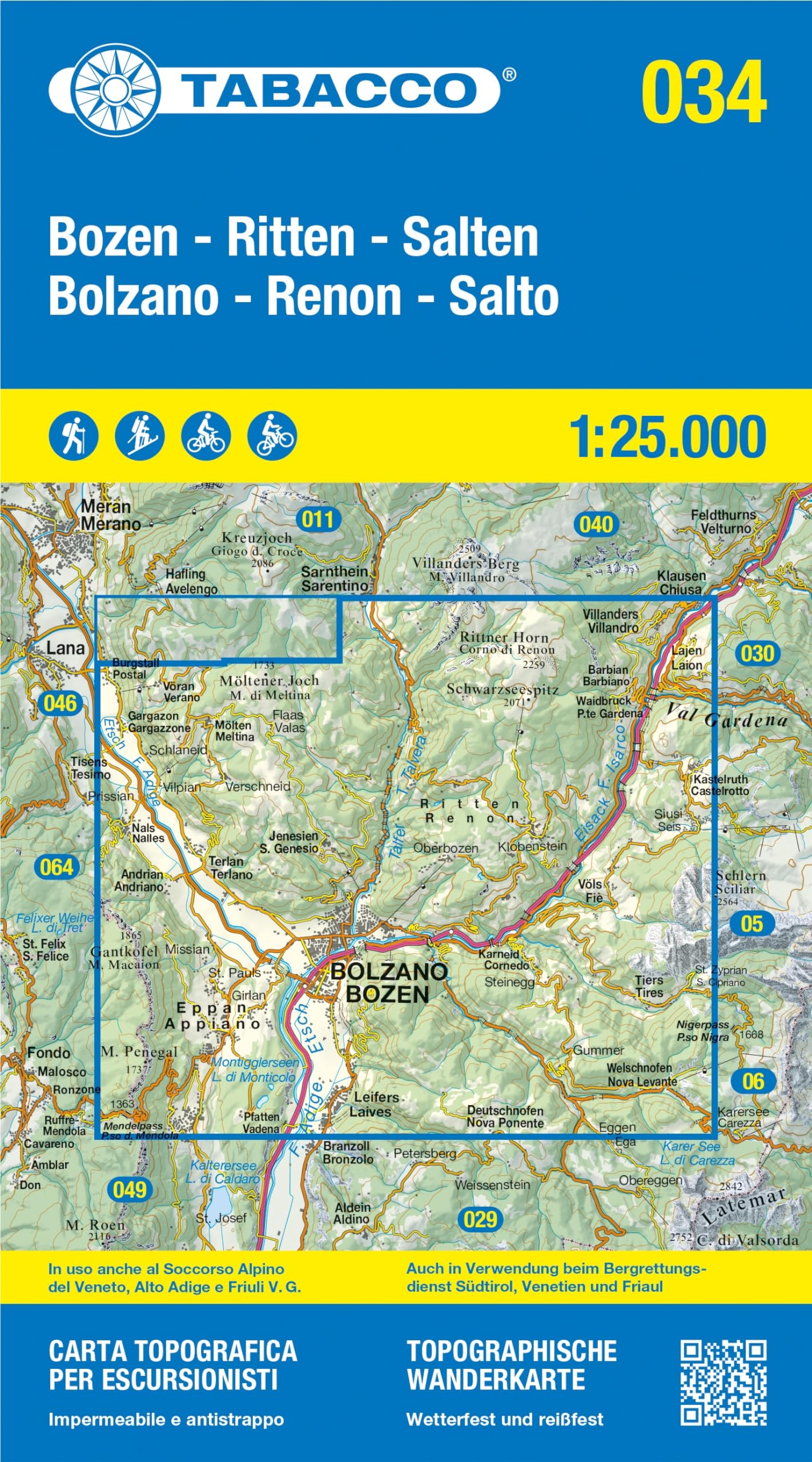 Tabacco Wandern Bozen-Ritten-Salten-Bolzano-Renon-Salto  1 : 25 000 Stationery