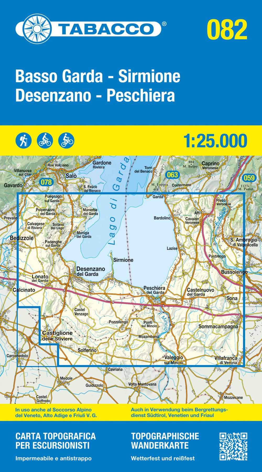 82 Basso Garda Sirmione Desenzano Peschiera: Tabacco Wanderkarte 1:25000 (Carta topografica in scala 1:25.000, Band 82) Leisure, Home & Garden